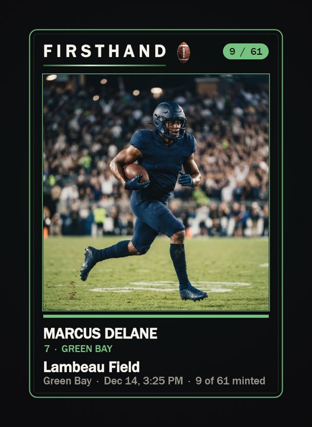 A Firsthand card, front